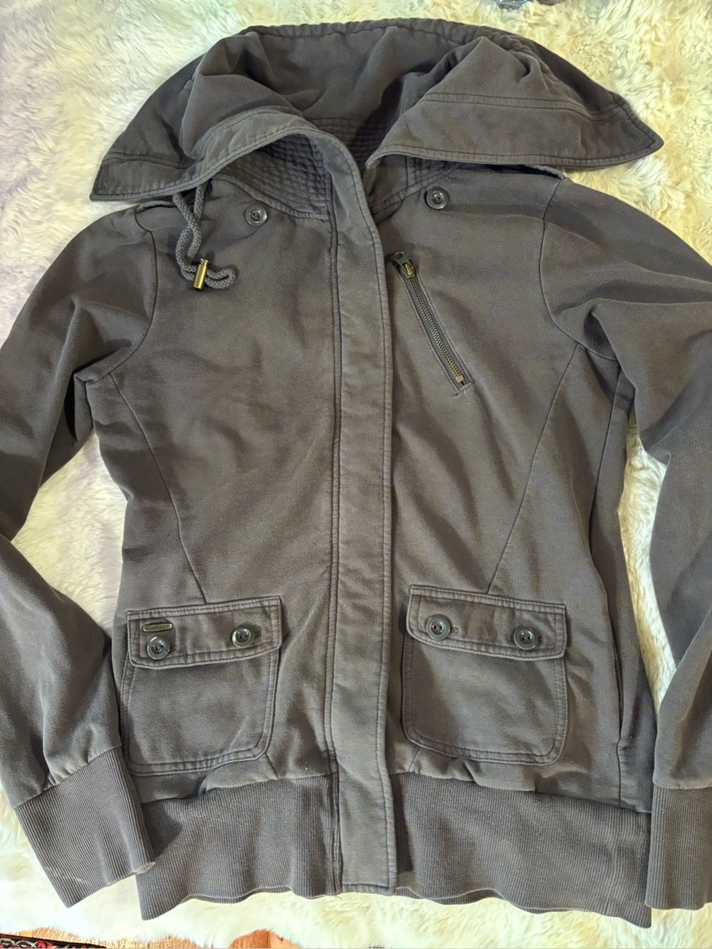 Vintage Y2K Era Element Eden Utility Bomber Zip-Up Jacket/Hoodie, size Large